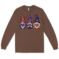 Chestnut 4th Of July gnomies with stars Long Sleeve Tee - HowdyJamesFarm