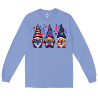 Colony Blue 4th Of July gnomies with stars Long Sleeve Tee - HowdyJamesFarm