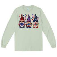 Matcha 4th Of July gnomies with stars Long Sleeve Tee - HowdyJamesFarm