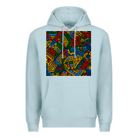 Blue Mist african geometric seamless pattern Premium Hoodie - BundleAndBundleShop