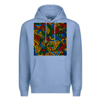Colony Blue african geometric seamless pattern Premium Hoodie - BundleAndBundleShop