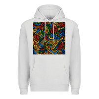 Dove Grey african geometric seamless pattern Premium Hoodie - BundleAndBundleShop