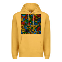 Mustard african geometric seamless pattern Premium Hoodie - BundleAndBundleShop