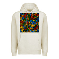 Oatmeal Heather african geometric seamless pattern Premium Hoodie - BundleAndBundleShop