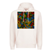 Pale Pink african geometric seamless pattern Premium Hoodie - BundleAndBundleShop