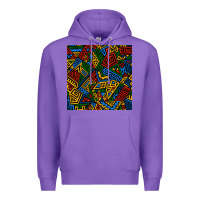 Purple african geometric seamless pattern Premium Hoodie - BundleAndBundleShop