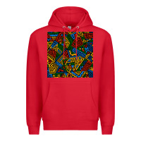 Red african geometric seamless pattern Premium Hoodie - BundleAndBundleShop
