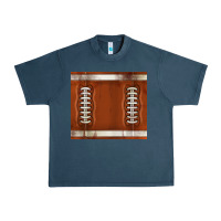 Distressed American Football Pattern Urban Heavy Tee | Teevron