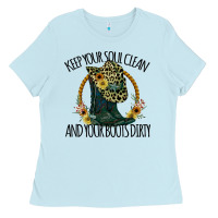 Keep Your Soul Clean And Your Boots Dırty Cowgirl Boots Ladies Tee | Teevron