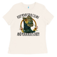 Bone Keep Your Soul Clean And Your Boots Dırty Cowgirl Boots Ladies Tee - Bettercallsaul