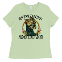 Matcha Keep Your Soul Clean And Your Boots Dırty Cowgirl Boots Ladies Tee - Bettercallsaul