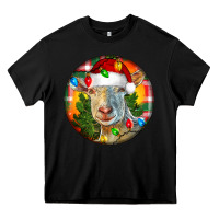 Black Saanen Goat Christmas Heavy Core Tee - LillyAllenDesigns