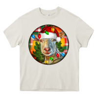 Cream Saanen Goat Christmas Heavy Core Tee - LillyAllenDesigns