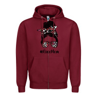 Burgundy race mom Zipper Hoodie - SublimationCraftShop