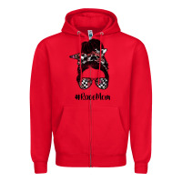 Red race mom Zipper Hoodie - SublimationCraftShop