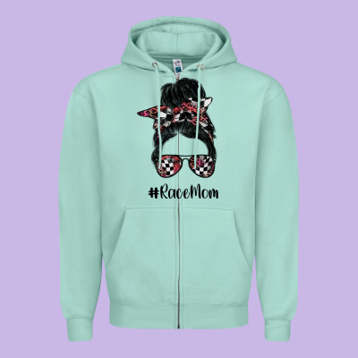 Race Mom Zipper Hoodie Designed By Sublimationcraftshop