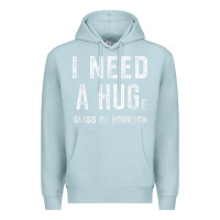 Blue Mist I Need a HUGe Glass of Bourbon T Shirt Bourbon Gifts for Him Premium Hoodie - minhPixels