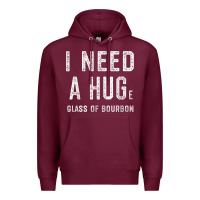 Burgundy I Need a HUGe Glass of Bourbon T Shirt Bourbon Gifts for Him Premium Hoodie - minhPixels