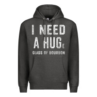 Charcoal Heather I Need a HUGe Glass of Bourbon T Shirt Bourbon Gifts for Him Premium Hoodie - minhPixels