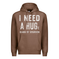 Chestnut I Need a HUGe Glass of Bourbon T Shirt Bourbon Gifts for Him Premium Hoodie - minhPixels