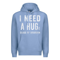Colony Blue I Need a HUGe Glass of Bourbon T Shirt Bourbon Gifts for Him Premium Hoodie - minhPixels
