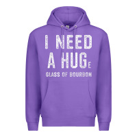 Purple I Need a HUGe Glass of Bourbon T Shirt Bourbon Gifts for Him Premium Hoodie - minhPixels
