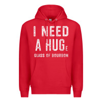 Red I Need a HUGe Glass of Bourbon T Shirt Bourbon Gifts for Him Premium Hoodie - minhPixels