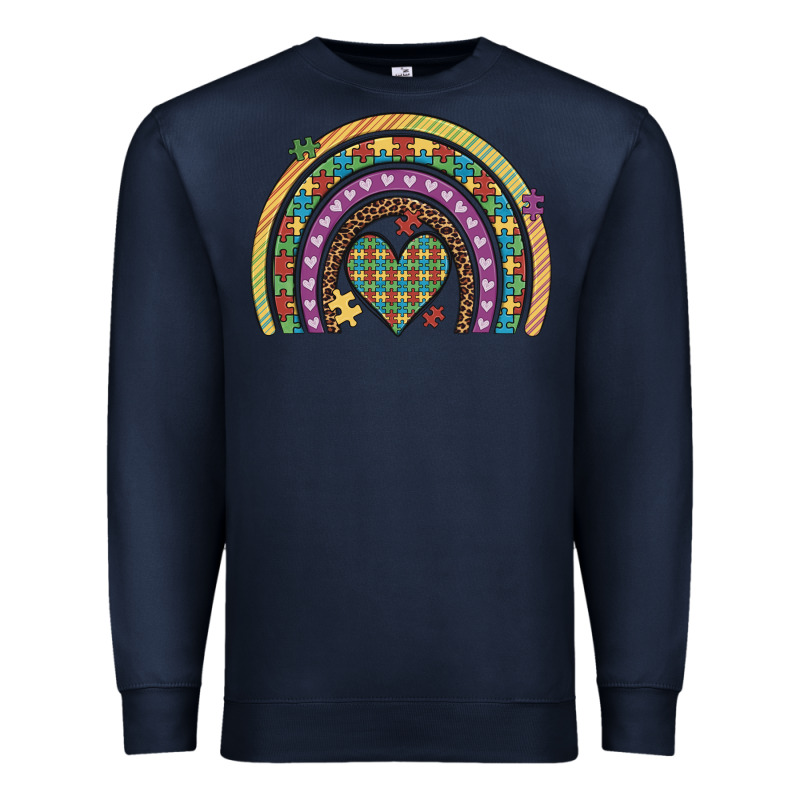 Autism Awareness Heart Leopard Rainbow Premium Sweatshirt by Artiststas | Teevron