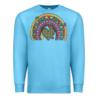 Ocean Blue autism awareness heart leopard rainbow Premium Sweatshirt - Artiststas