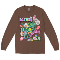 Chestnut Easter Saurus Rex Easter Day Long Sleeve Tee - CowGirlArtShop