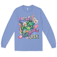 Colony Blue Easter Saurus Rex Easter Day Long Sleeve Tee - CowGirlArtShop