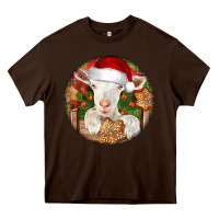 Chocolate Brown Baby Cashmere Goat Christmas Heavy Core Tee - LillyAllenDesigns