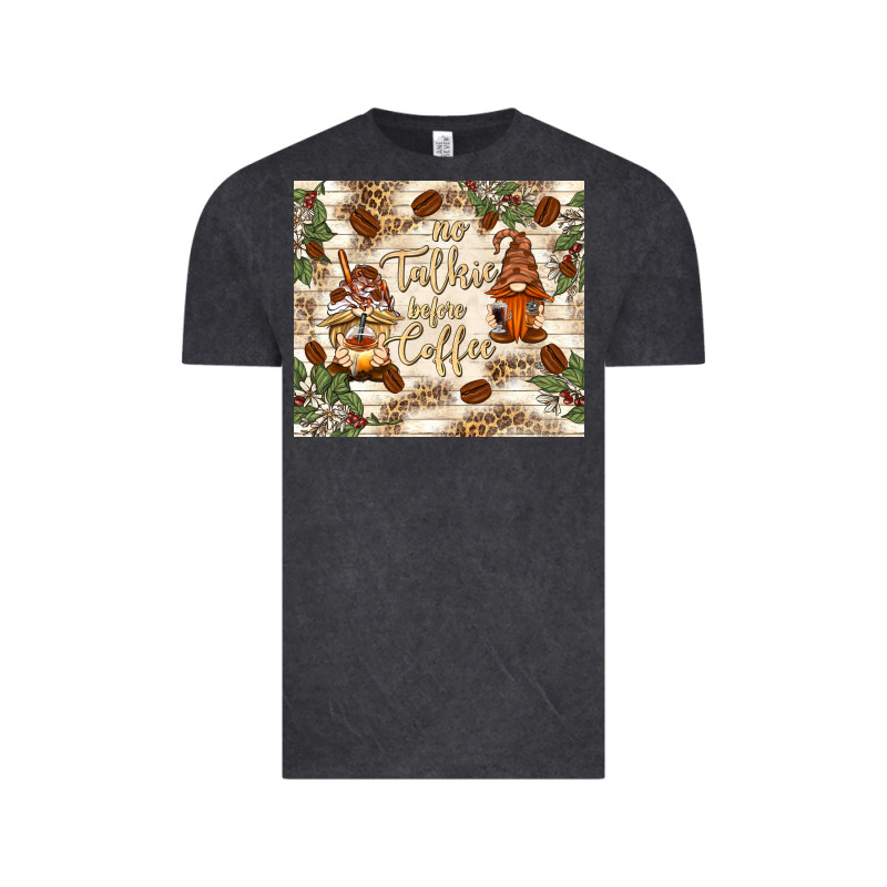 No Talkie Before Coffee With Gnomies Vintage Tee by TumblerDesignByShophia | Teevron