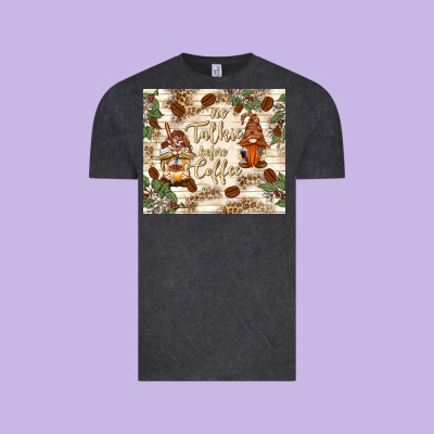 No Talkie Before Coffee With Gnomies Vintage Tee Designed By Tumblerdesignbyshophia