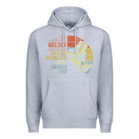 Heather Grey Mens Welder Because Engineers Need Heroes Too Gifts Funny Welding Premium Hoodie - minhPixels