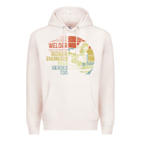 Pale Pink Mens Welder Because Engineers Need Heroes Too Gifts Funny Welding Premium Hoodie - minhPixels