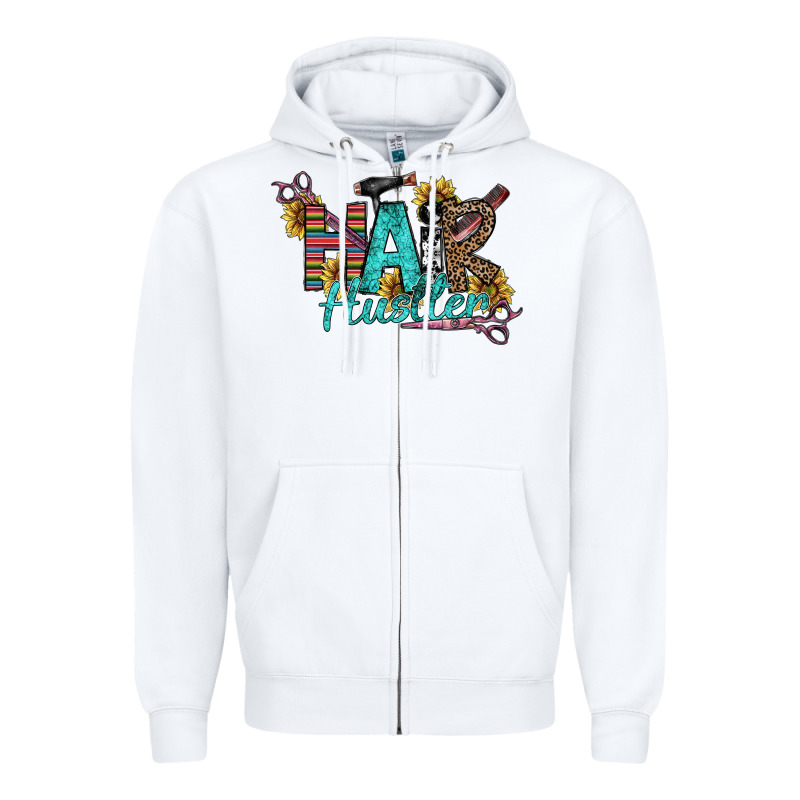 Hair Hustler Zipper Hoodie by SublimationCraftShop | Teevron