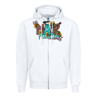 White Hair Hustler Zipper Hoodie - SublimationCraftShop