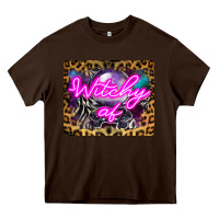 Chocolate Brown Witchy Af Crystal Ball Heavy Core Tee - LillyAllenDesigns