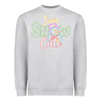 Heather Grey T am SNOW CUTE Heavyweight Sweatshirt - CowhideDigitalArt