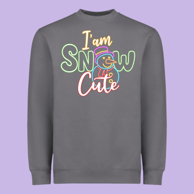T Am Snow Cute Heavyweight Sweatshirt Designed By Cowhidedigitalart