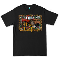 Black Merry Christmas Farm Tractor Premium Tee - RanaPortraitStore