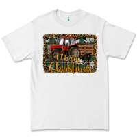 White Merry Christmas Farm Tractor Premium Tee - RanaPortraitStore
