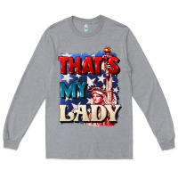 Heather Grey Thats my lady 4th of july Long Sleeve Tee - CowGirlArtShop