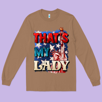 Thats My Lady 4th Of July Long Sleeve Tee Designed By Cowgirlartshop