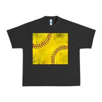 Pigment Black distressed softball pattern Urban Heavy Tee - TumblerDesignByShophia