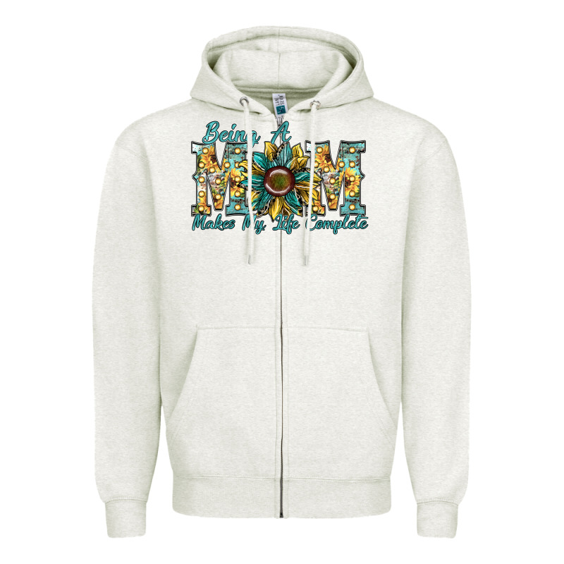 Being A Mom Makes My Life Complete Zipper Hoodie by SublimationCraftShop | Teevron