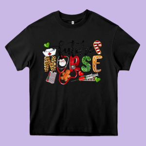 Chrismas Future Nurse Heavy Core Tee Designed By Lillyallendesigns