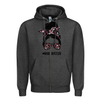 Charcoal Heather hair hustler Zipper Hoodie - SublimationCraftShop