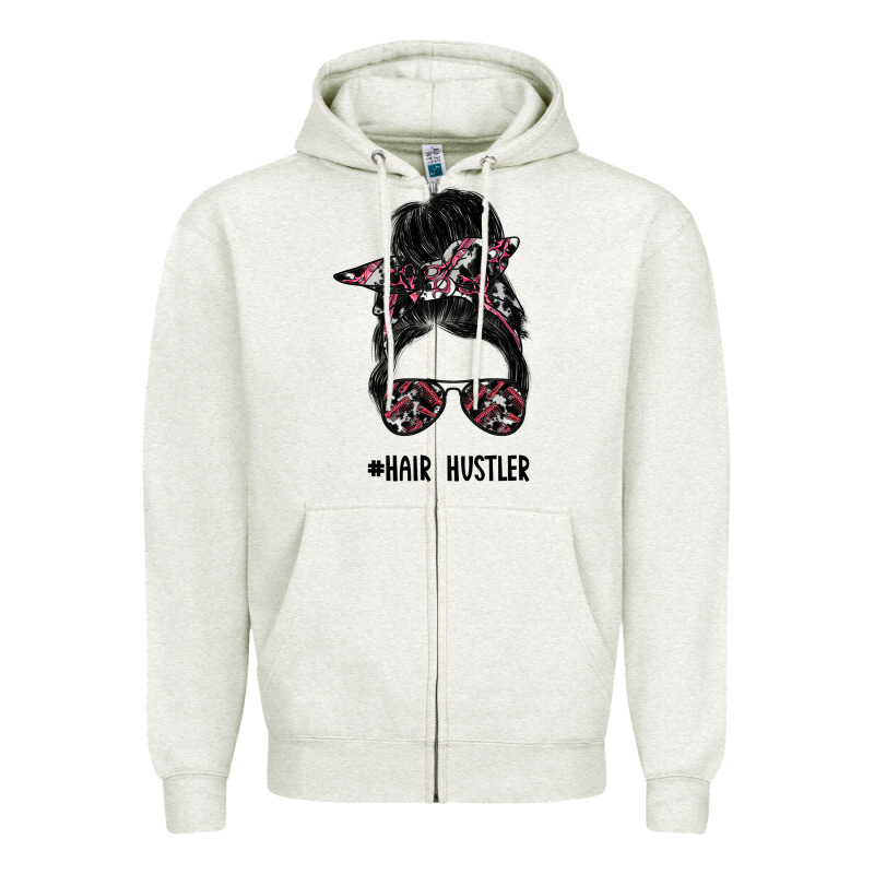 Hair Hustler Zipper Hoodie by SublimationCraftShop | Teevron